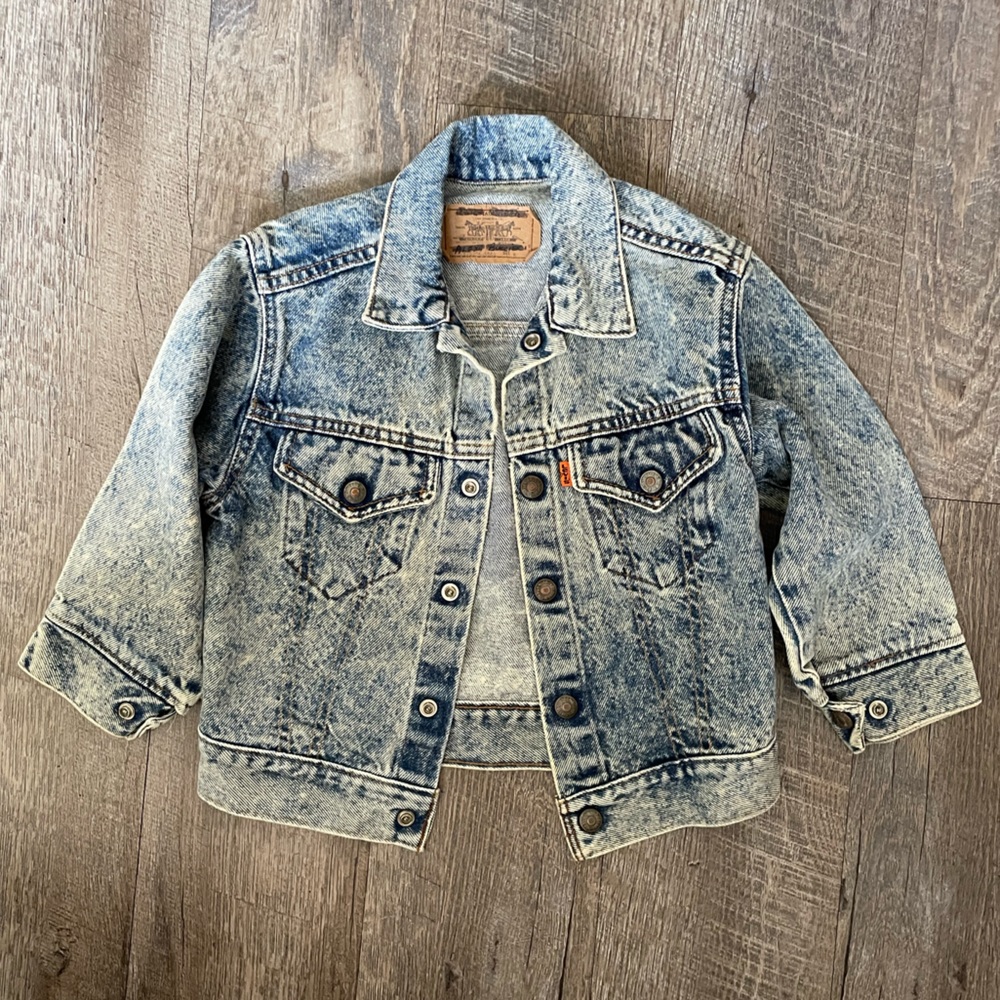 Vintage kids orange tab Levi’s denim jacket